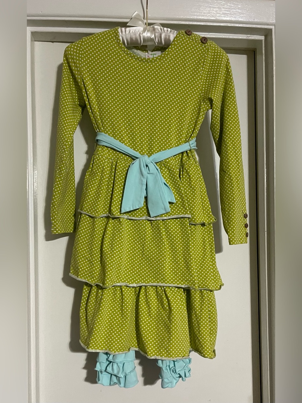 Girls Shrimp & Grits Size 9/10 belted Tunic Dress With Ruffle Pants